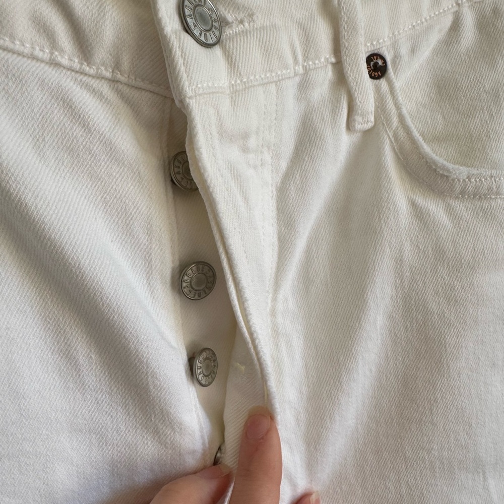 Agolde White Denim High Rise Riley Crop Straight Leg Jeans Womens 29 Casual - Picture 4 of 8